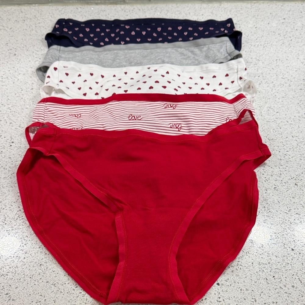 Amazon Essentials Women's Panty Set - Navy, Gray, White, Red